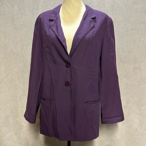 Sag Harbor | Vintage Button Down Blazer | Purple | Size: 14 - Picture 1 of 9
